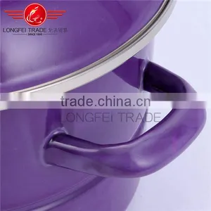 High Quality Violet Enamel Casserole / Saucepot Enamel Stockpot thumbnail-2