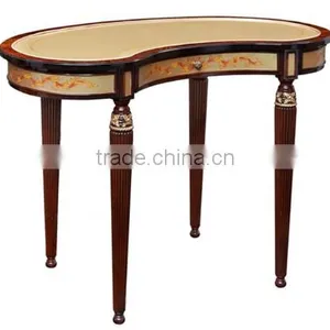 New Arrival Elegant Classic French Rococo Floral Painted Golden Vanity Dressing Table for Noble House BF12-05254b thumbnail-1