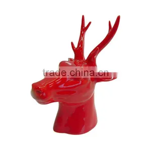 Ceramic Red Deer Head For Home Decor thumbnail-3
