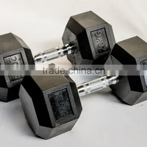 Wholesale Rubber Coated Hex Dumbbell Crossfit Equipment Gym Equipment thumbnail-3