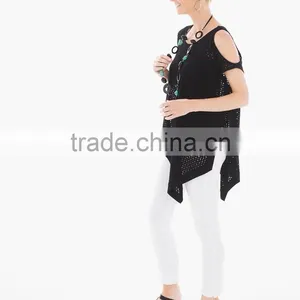 Women's Fashion Black Mesh Blouse Tops thumbnail-3