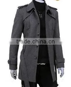 Man Spring and Autumn Long Style Grey Jacket 2015 thumbnail-5