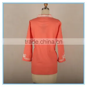 Hot Cotton Linen Clothing Plus Size Blouse Neck Embroidery Design thumbnail-2