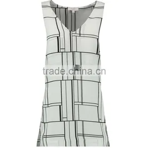 New Arrival Women White V Neck Tunic Vest Plain Chiffon Summer Sleeveless Clothing thumbnail-5