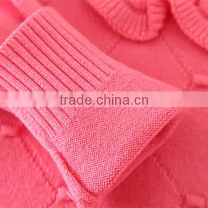 Newest Hot Sale Floral Appliqued Kids Clothing Pullover Girl's Red Long Sleeved Swaters for Girls thumbnail-5