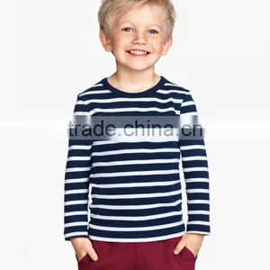 Comfortable Striped 65 Polyester 35 Cotton Kids t Shirt thumbnail-1