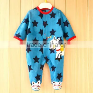 Newborn Baby Spring and Autumn Fleece Long-sleeved Harness Jumpsuit Pure Cotton Clothes thumbnail-6