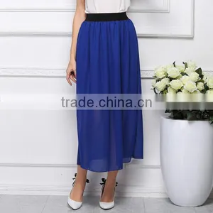 Satin Black Long Skirt Summer Casual Smooth Women Skirt thumbnail-4