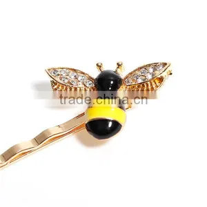 Bee Animal Gold Plated Yellow Enamel Women Headwear thumbnail-2