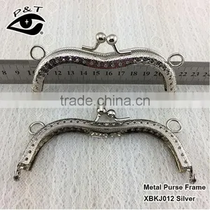 11CM Embossed Silver Metal Clutch Frame With Holes for Purse Bags thumbnail-2