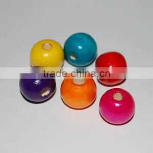 Colorful Rosary Accessory Craft DIY 10-20 MM Round Wood Beads thumbnail-1