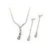 Crystal Bridal Jewelry Necklace and Earrings Set With Rhodium, Gold Plating for Women thumbnail-1