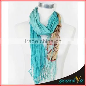 Tassels Cartoon Sheep Pattern Crumpled Scarf thumbnail-1