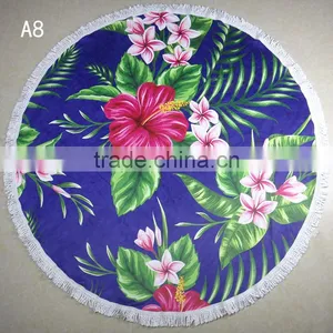 330g Cabbage Cattot Printed Round Beach Towel/jkr Bath Towel Table Towel Shawl Yoga Mat Beach Towels/ Round Beach Towels thumbnail-4