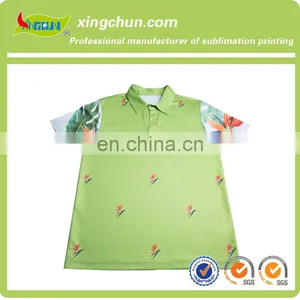 Quick Dry Shivering Flowers Design Dye Sublimation Printed Kid's Polo Tee Shirts thumbnail-1