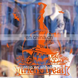 Halloween Theme Pumpkin With Hat Window/Wall Sticker Halloween Decoration Home Decoration thumbnail-2