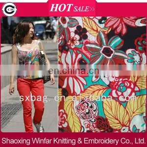 Shaoxing Winfar Jersey Knitting Hawaiian 100% Digital Printing Fabric for Garment thumbnail-1