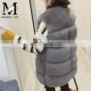 2016 New Fashion Women Luxury Vest Hot Sale Lady Vest Real Fox Fur Waistcoat thumbnail-6