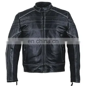 HMB-0412A LEATHER MOTORBIKE JACKETS MOTORCYCLE BIKER COATS thumbnail-1