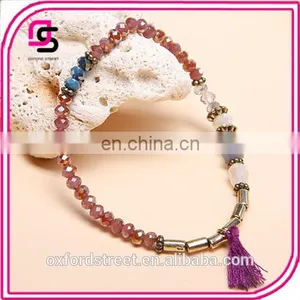 European Style Simple Macrame Environmental Glass Bean Bracelet thumbnail-1