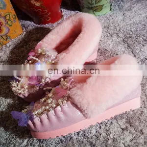 Aidocrystal Newest Lovely Pink Girls Shoes Cheap Warm Winter Boots Snow for Ladies thumbnail-1