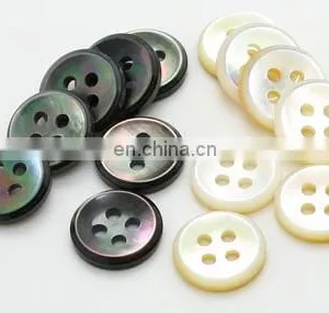 Cheap 10mm 4 Holes Tiny White and Black Natural Shell Buttons for Clothes thumbnail-3