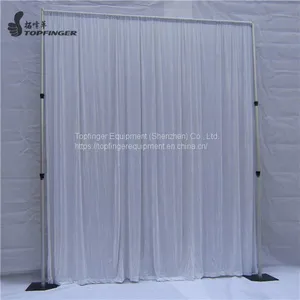 Cheap Mandap Portable Round Chuppah Wedding Curtain Chiffon Drape Stage Decoration Telescopic Pole Wedding Square Backdrop thumbnail-3