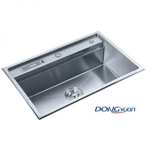 Guangdong Dongyuan Kitchenware 720×480×220mm Brushed Stainless Steel Single Bowl Workstation Handmade Kitchen Sink (DY-HA482-7248-R10) thumbnail-1