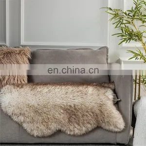 Nordic Long Plush Area Rug Wholesale Faux Carpets Fur Mats Area Yellow Rug For Bedroom thumbnail-3