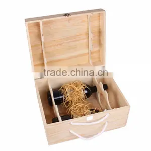 Handmade Natural Color 6 Bottles Wine Gift Box Wooden,wine Packaging Boxes thumbnail-4