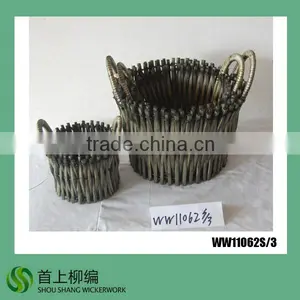 Round Wicker Baskets for Plants thumbnail-1