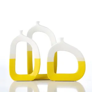 Nordic Modern Simple Countryside Style Creative Blue Yellow Ceramic Decor Art For Hallway thumbnail-5