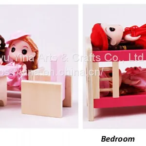 Montessori Toddler Children Toys House Simulation House Diy Wooden Dollhouse DIY Pink Doll House Cottage thumbnail-4