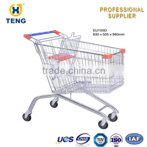 Four Wheels Supermarket Metal Shopping Cart Trolley thumbnail-4
