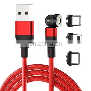 Wholesale 540 Rotation 3in1 3A Fast Charge Data Transfer Magnetic Charging Data USB Cable for Iphone thumbnail-1