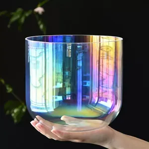 Chakra Singing Bowl Set for Meditation Yoga Sound Healing Healthy Quartz Crystal Singing Bowl thumbnail-2