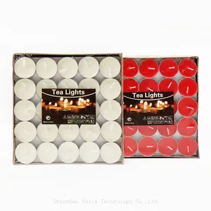 Smokeless 8 Hour Unscented Plant Wax Tealight Candles 50pcs/Pack for Home Decor Shabbat Weddings thumbnail-1