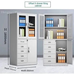 Minimalist Black Metal Filing Cabinet for Creative Studios, Modern Matte Finish, Floor-standing Office Organizer With Sleek Recessed Handles thumbnail-2