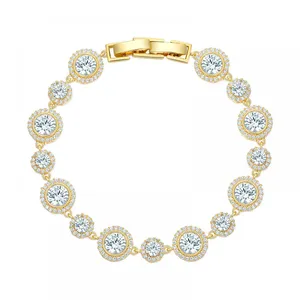 New Micro Zircon Flowers Shaped Bracelets For Women Fashion Jewelry Gold Color thumbnail-5