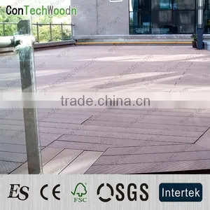 Wood Texture Outdoor Pavilion Wpc Decking thumbnail-3
