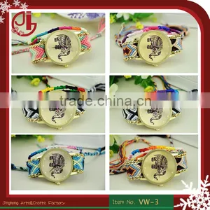 Handmade Braided Friendship Bracelet Watch New Arrival Geneva Hand-Woven Wristwatch Ladies Quartz Gold Women Dress Watches thumbnail-1