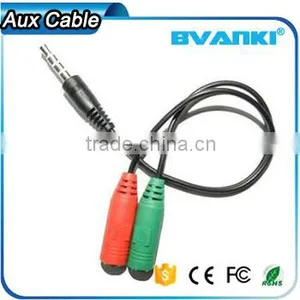 New Products 2016 3.5mm Jack 1male to 2 Female Car Aux Audio Usb Cable Audio Cable Bulk Buy From China Free Samples Supplier's Choice thumbnail-1