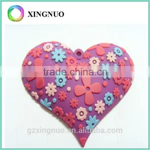High Qualiy 3d Heart Shape Hard Pvc Rubber Key Chain thumbnail-1