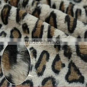 100% Polyester Leopard Faux Fur Plush Fabric thumbnail-3