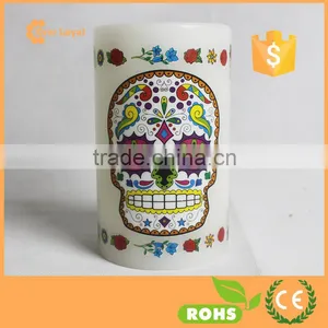 Wholesale Candle LED Color Print Candle Skull Windproof Candle LED Light thumbnail-1