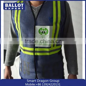 China Mesh Polyester Fluorescent Fabrics Kids Blue Safety Vest in Competitive Price thumbnail-2