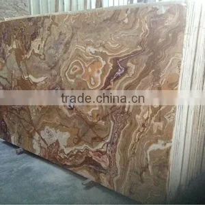 Cheap Tiger Flower Brown Onyx Marble Tile Slab thumbnail-2