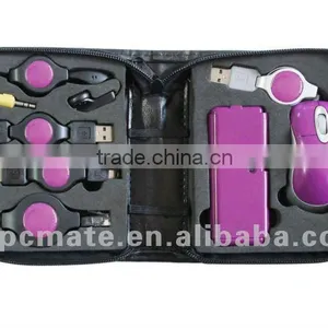 Portable Computer Gift Set Mouse,hub,earphone,cables 5 in 1 Usb Kit thumbnail-1