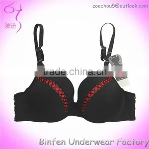 Stylish Satin Tape Ladies Push Up Xxx Sexy Bra thumbnail-1