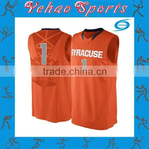 Orange Reversible Basketball Jersey With Team Name and Player's Number thumbnail-2